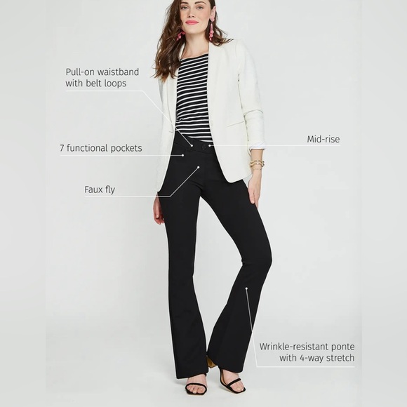 NWT - Betabrand - 7 Pocket Dress Pant Yoga Pant | Bootcut - Black - Long - Picture 2 of 7